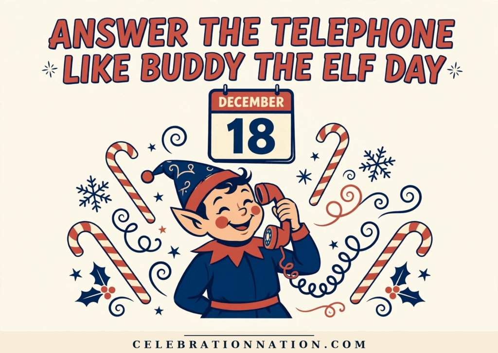 Answer the Telephone Like Buddy the Elf Day poster