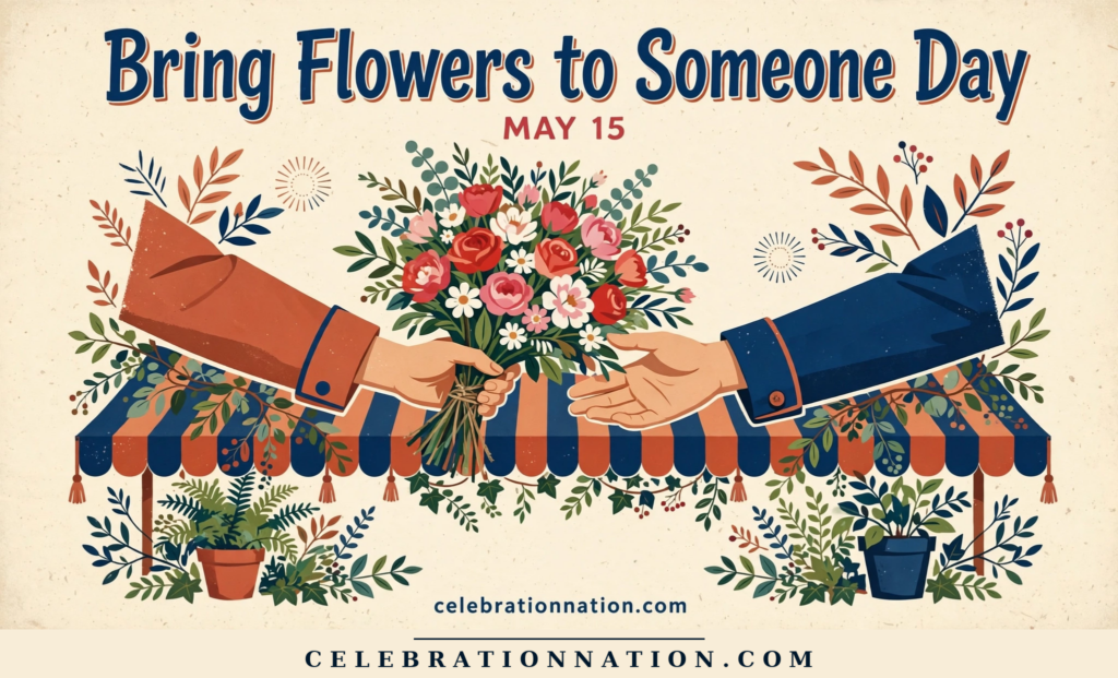 Bring Flowers to Someone Day poster