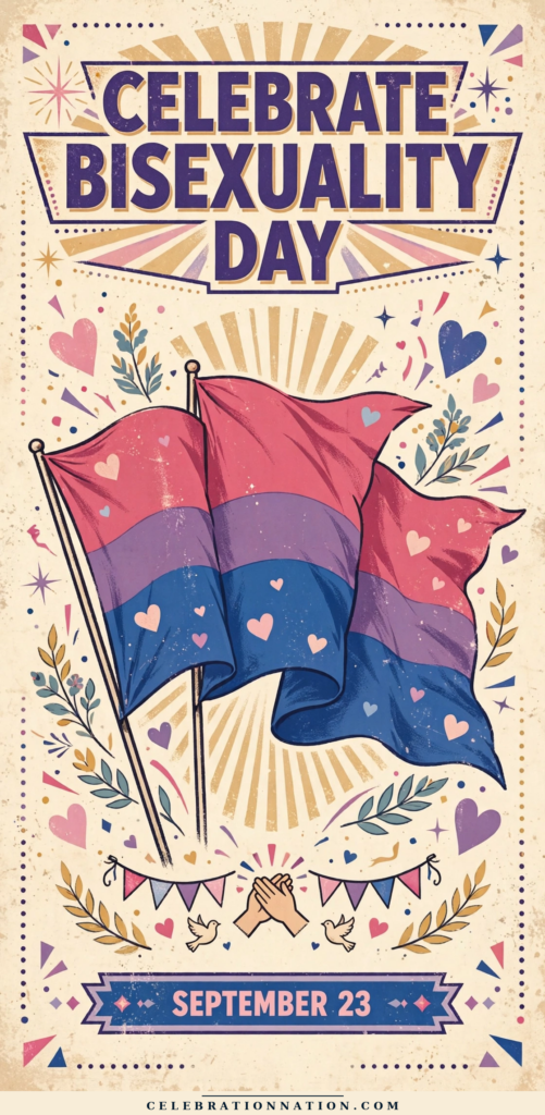 Celebrate Bisexuality Day, SEPTEMBER 23 vintage celebration poster