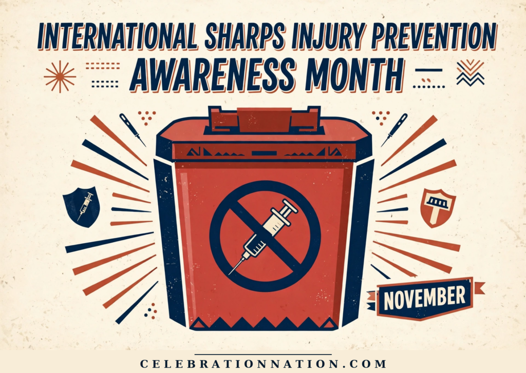 International Sharps Injury Prevention Awareness Month poster