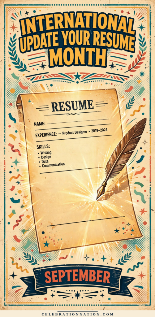 International Update Your Resume Month poster