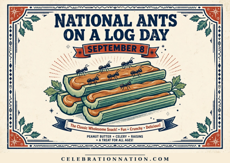 National Ants on a Log Day poster