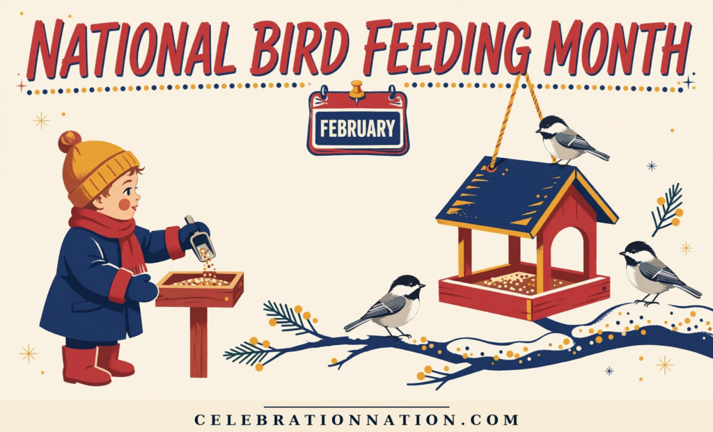 National Bird Feeding Month poster