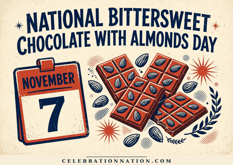 National Bittersweet Chocolate with Almonds Day poster