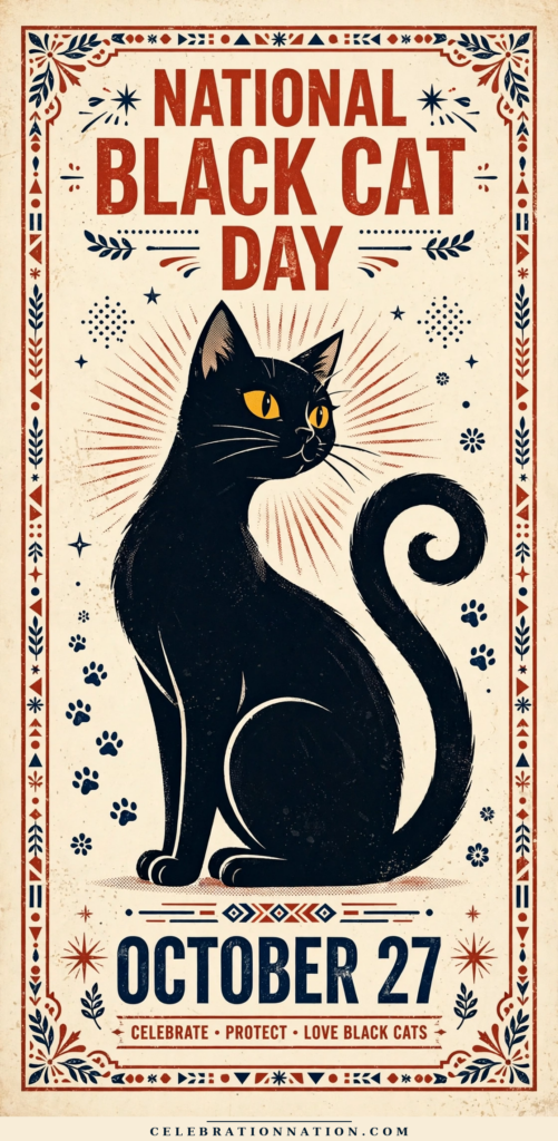 National Black Cat Day poster