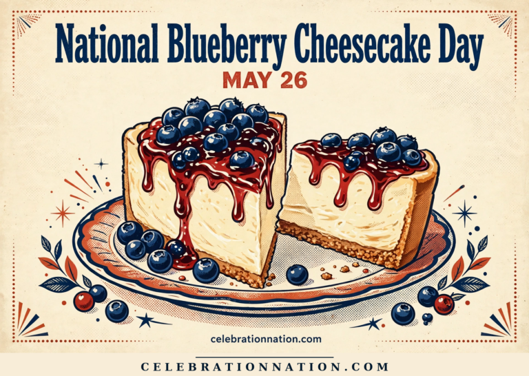 National Blueberry Cheesecake Day poster