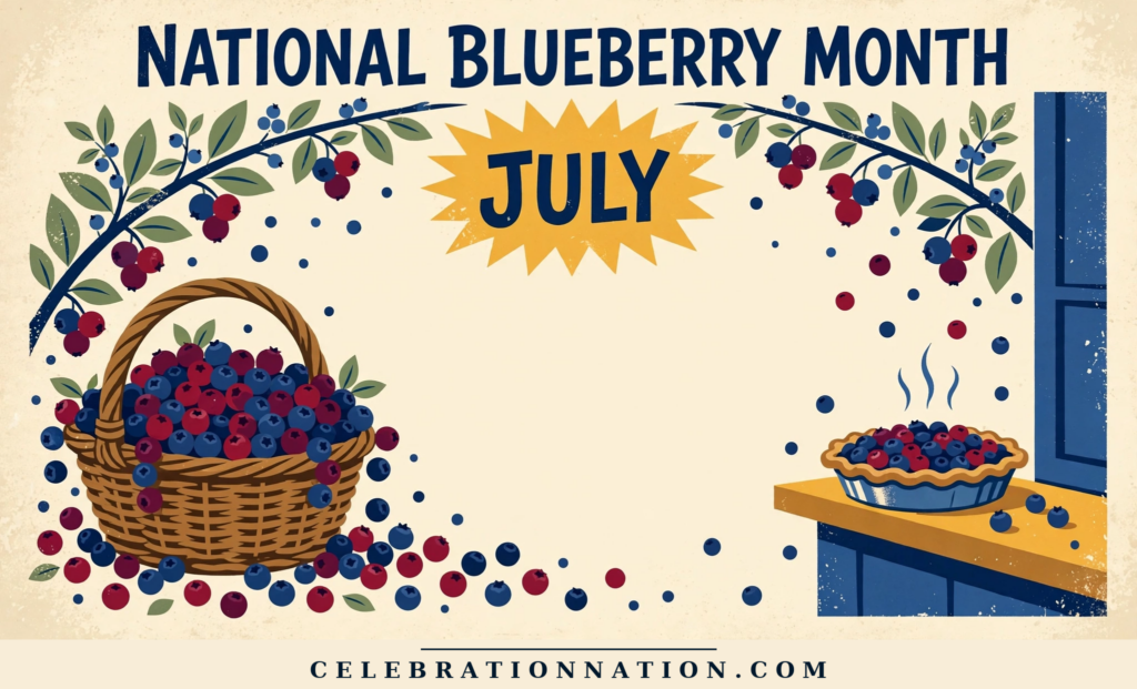 National Blueberry Month poster