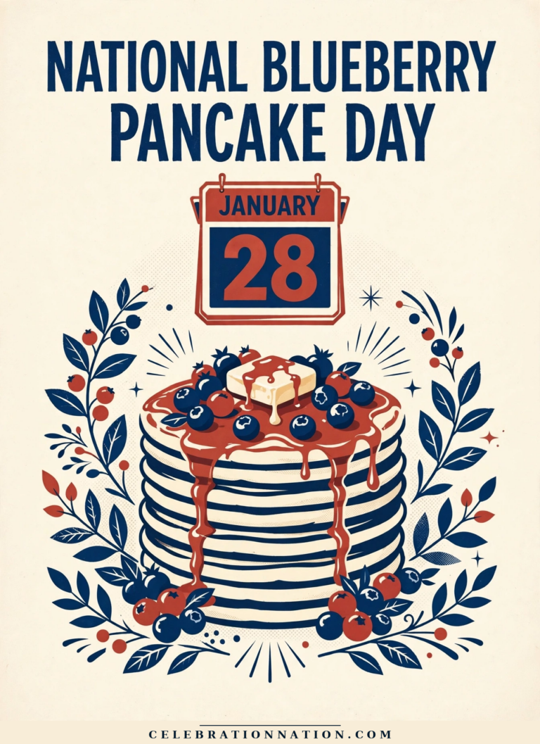 National Blueberry Pancake Day poster