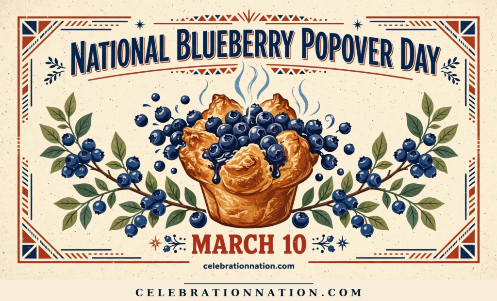 National Blueberry Popover Day poster