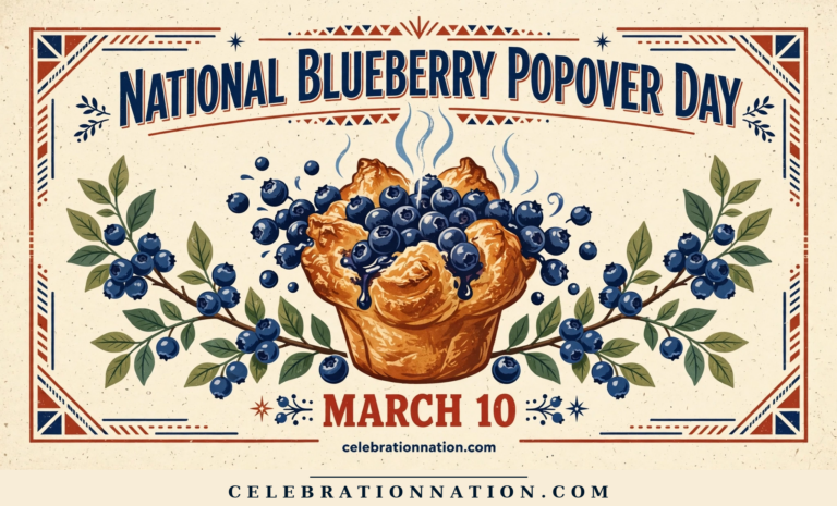National Blueberry Popover Day poster