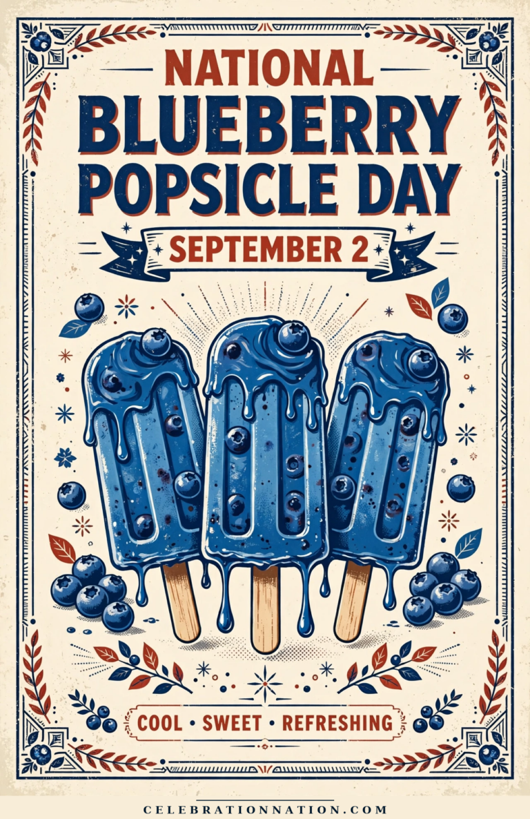 National Blueberry Popsicle Day poster