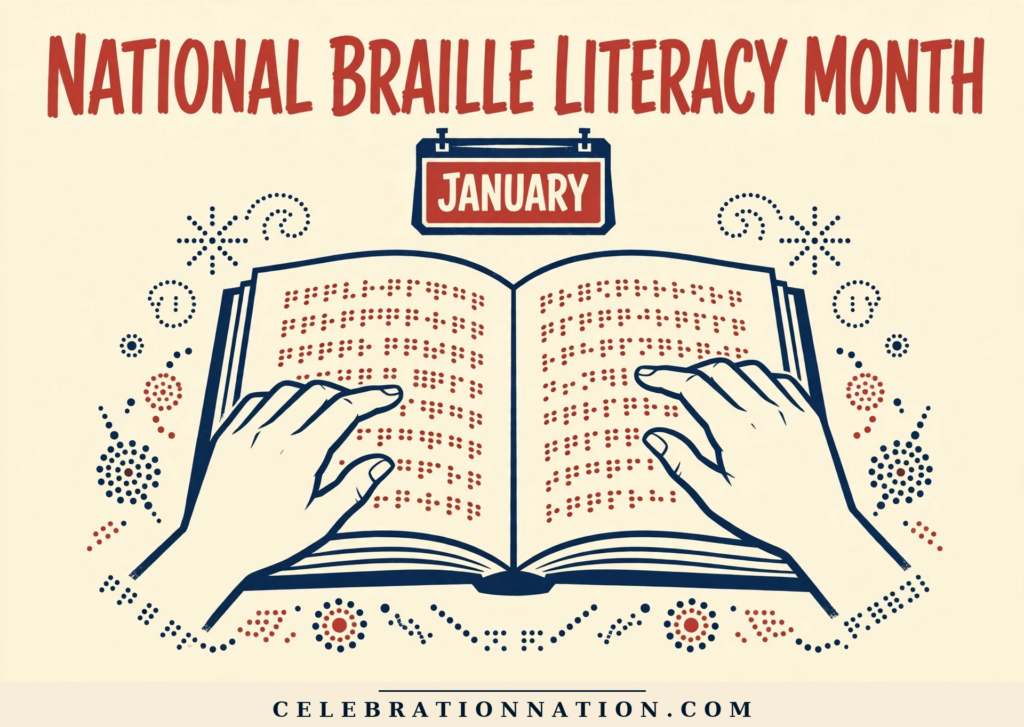 National Braille Literacy Month poster