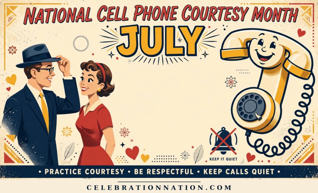 National Cell Phone Courtesy Month poster