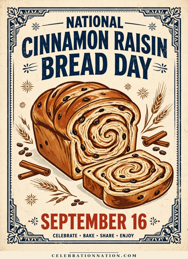 National Cinnamon Raisin Bread Day poster