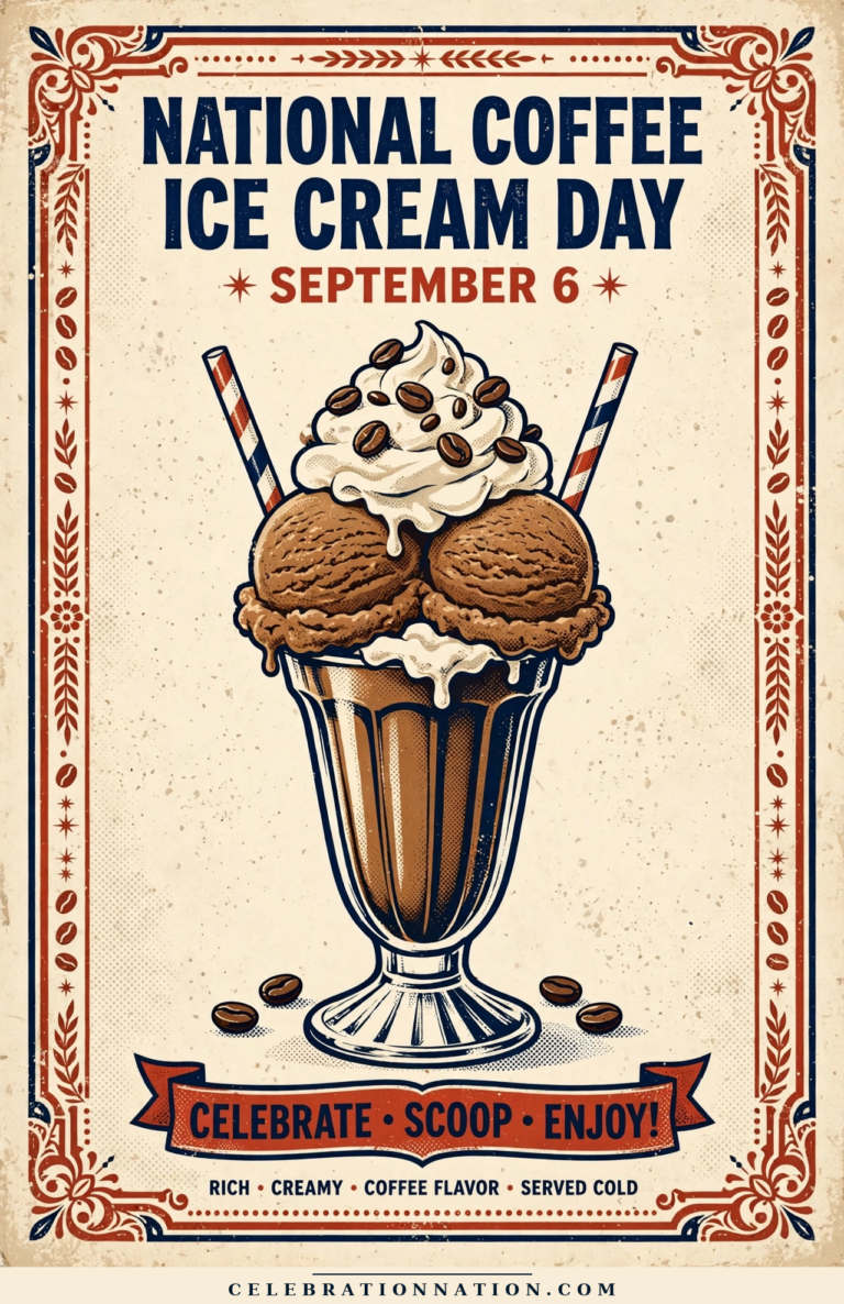 National Coffee Ice Cream Day poster