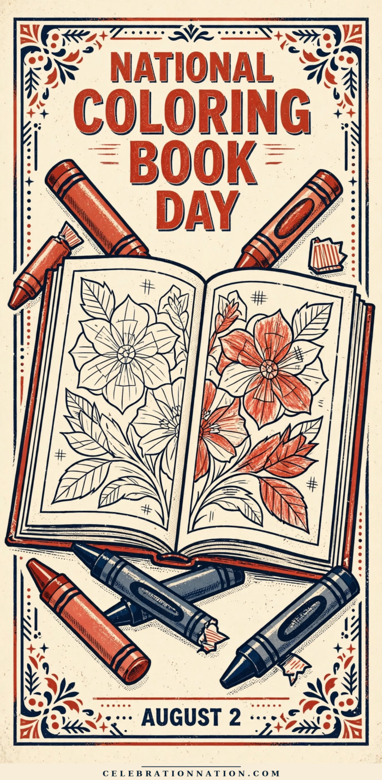 National Coloring Book Day poster
