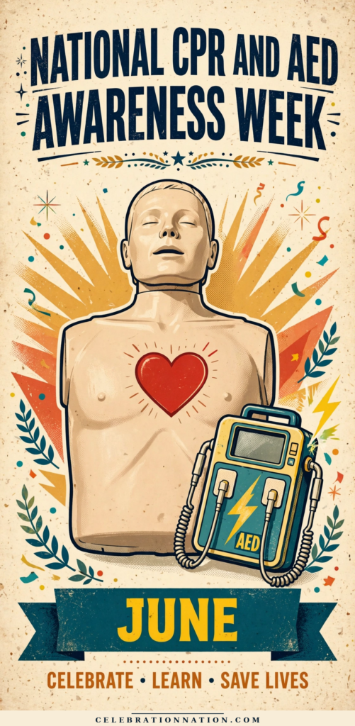 National CPR and AED Awareness Week poster