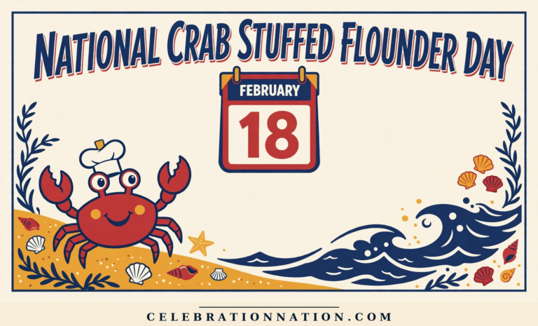 National Crab Stuffed Flounder Day poster