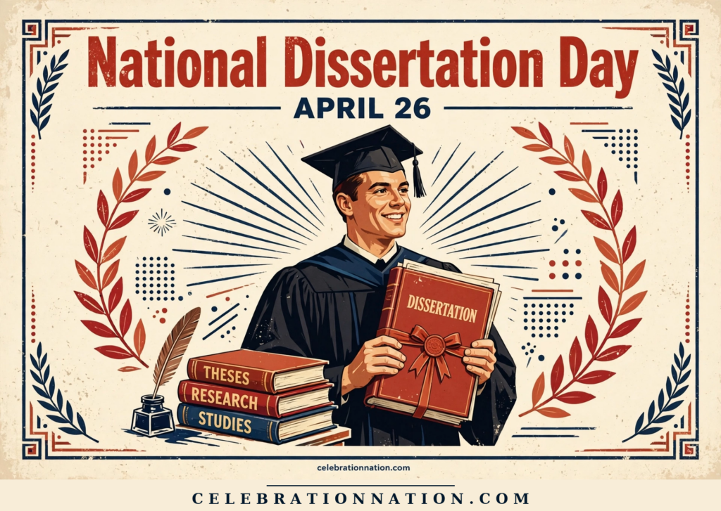National Dissertation Day illustration, APRIL 26