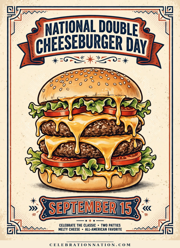 National Double Cheeseburger Day poster