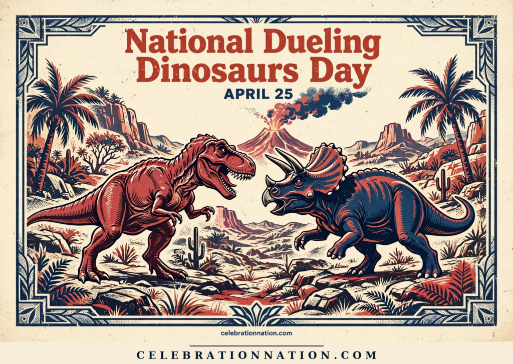 National Dueling Dinosaurs Day poster