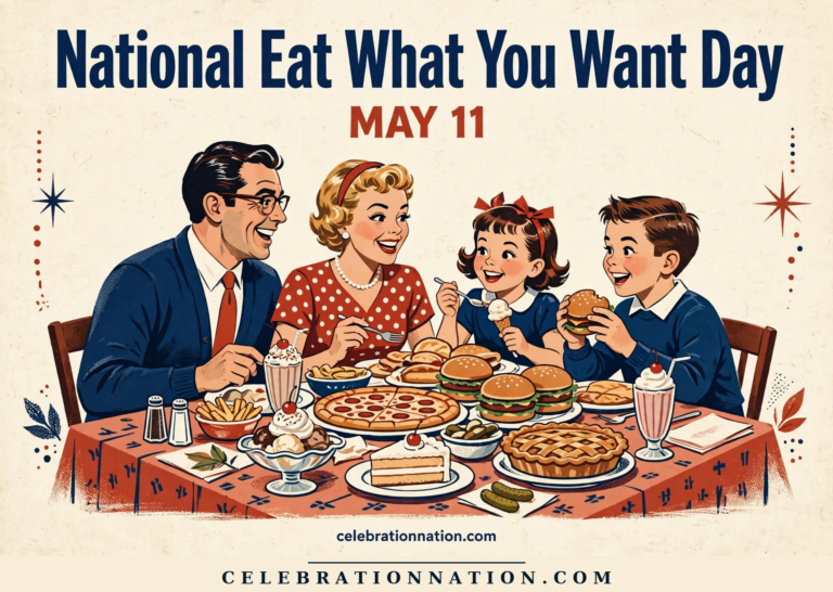 National Eat What You Want Day poster