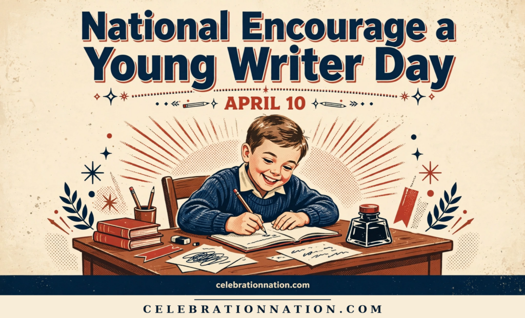 National Encourage a Young Writer Day illustration, APRIL 10