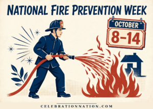 National Fire Prevention Week illustration, October 8-14, 2023