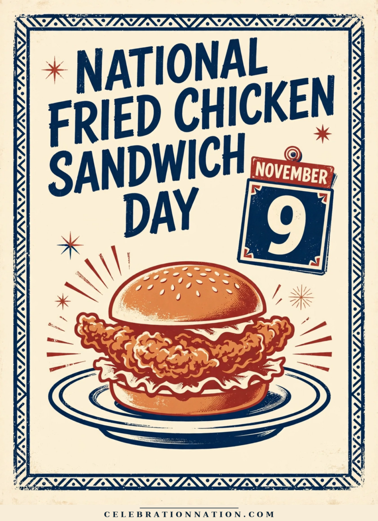 National Fried Chicken Sandwich Day poster