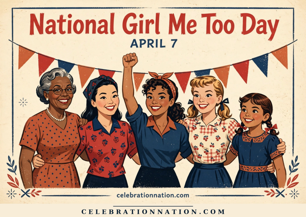 National Girl Me Too Day illustration, APRIL 7