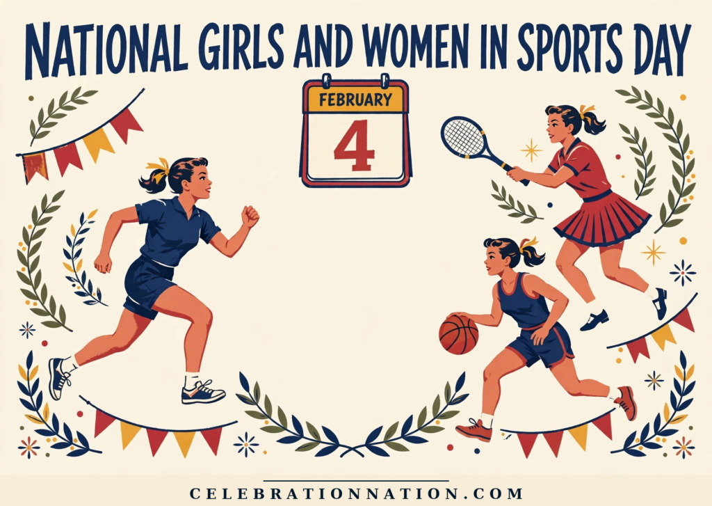 National Girls and Women in Sports Day poster