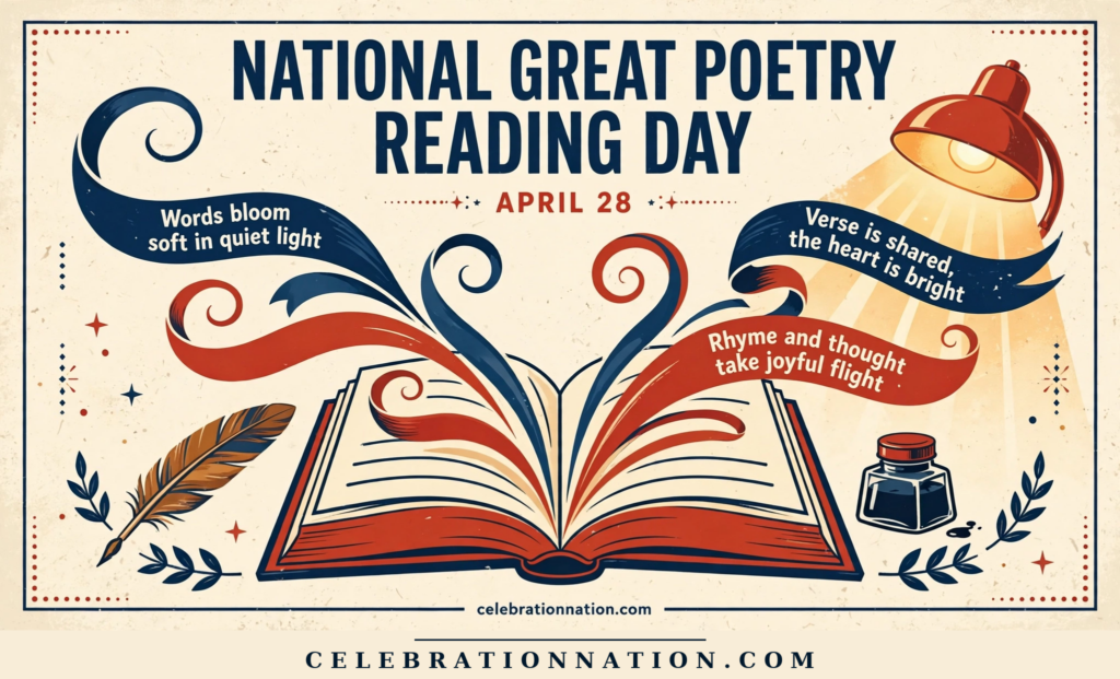 National Great Poetry Reading Day illustration, APRIL 28