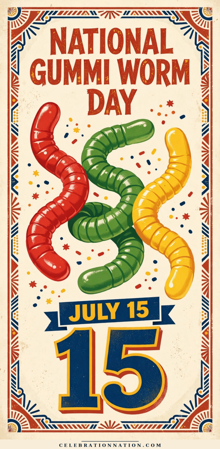 National Gummi Worm Day poster