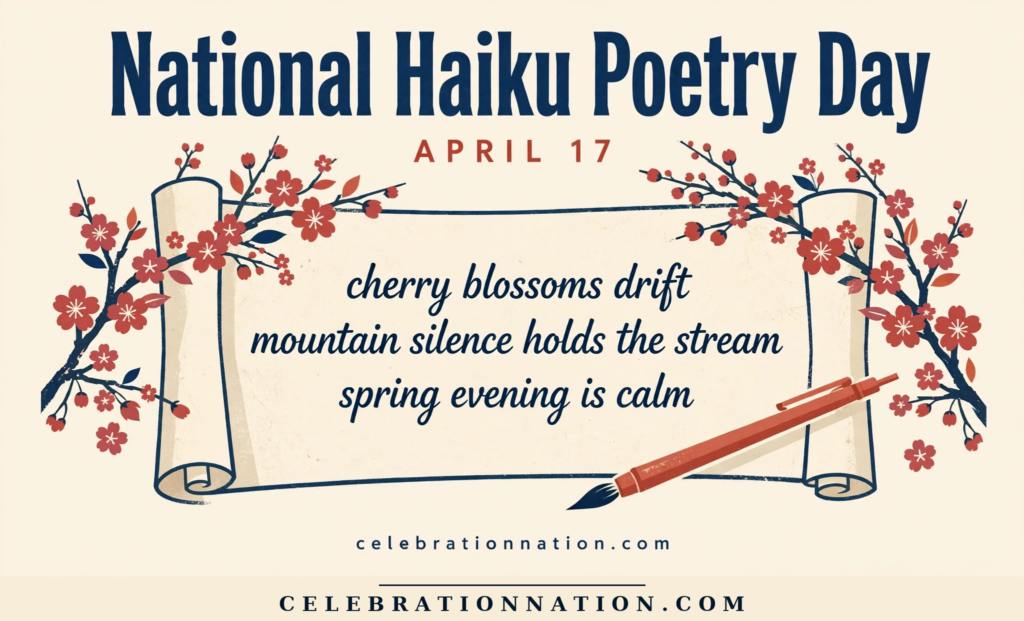 National Haiku Poetry Day illustration, APRIL 17