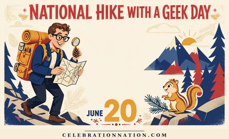 National Hike with a Geek Day poster