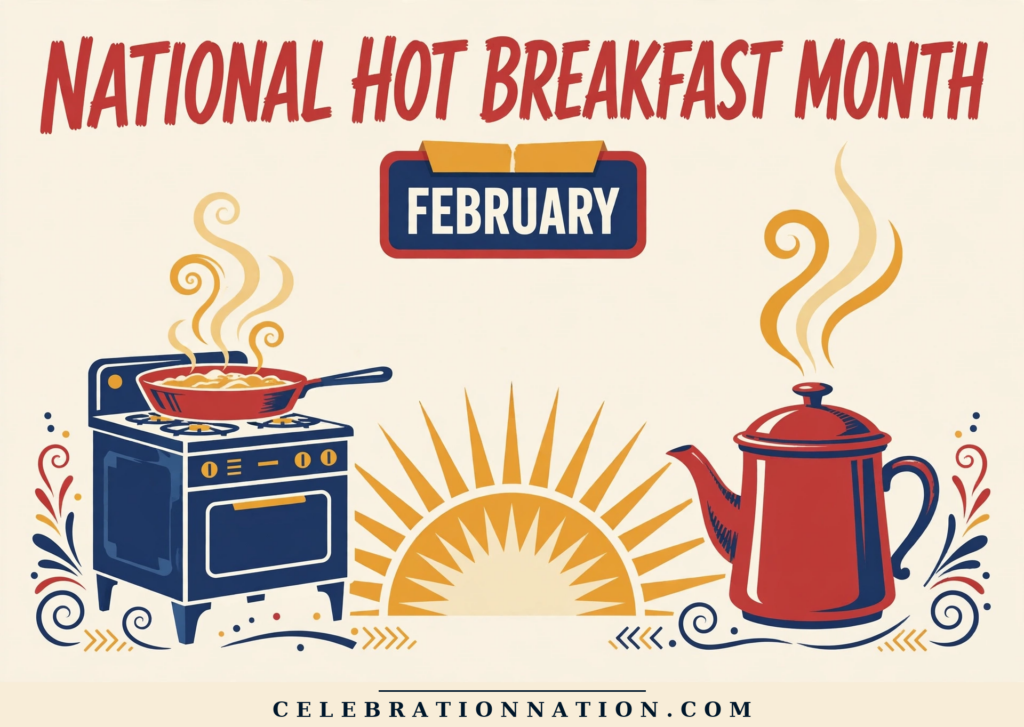 National Hot Breakfast Month poster