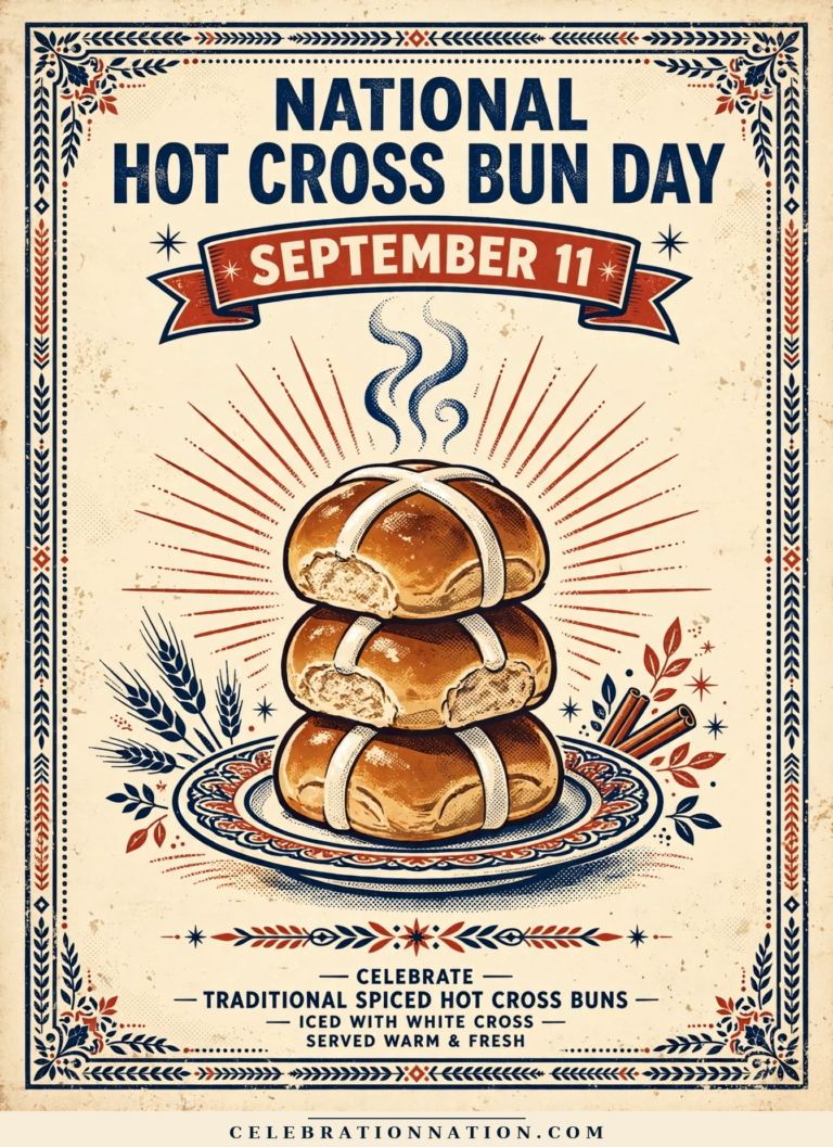 National Hot Cross Bun Day poster