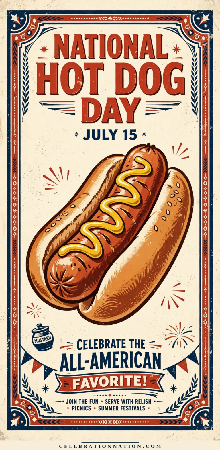 National Hot Dog Day poster