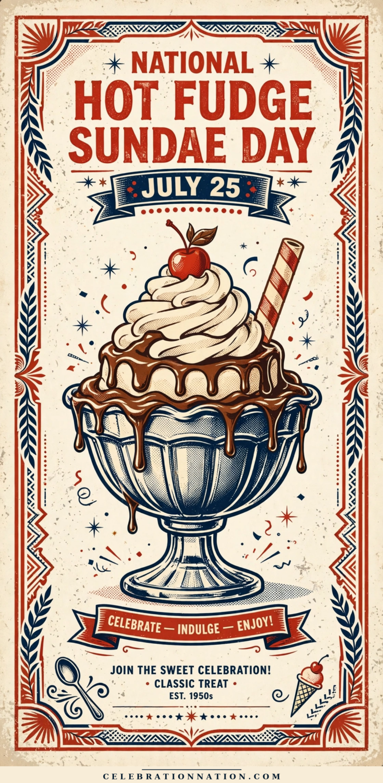 National Hot Fudge Sundae Day poster