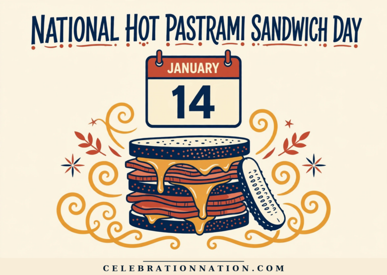 National Hot Pastrami Sandwich Day poster