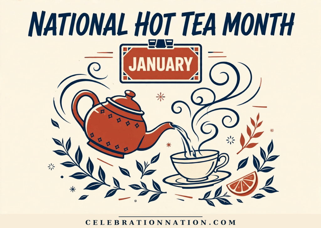 National Hot Tea Month poster