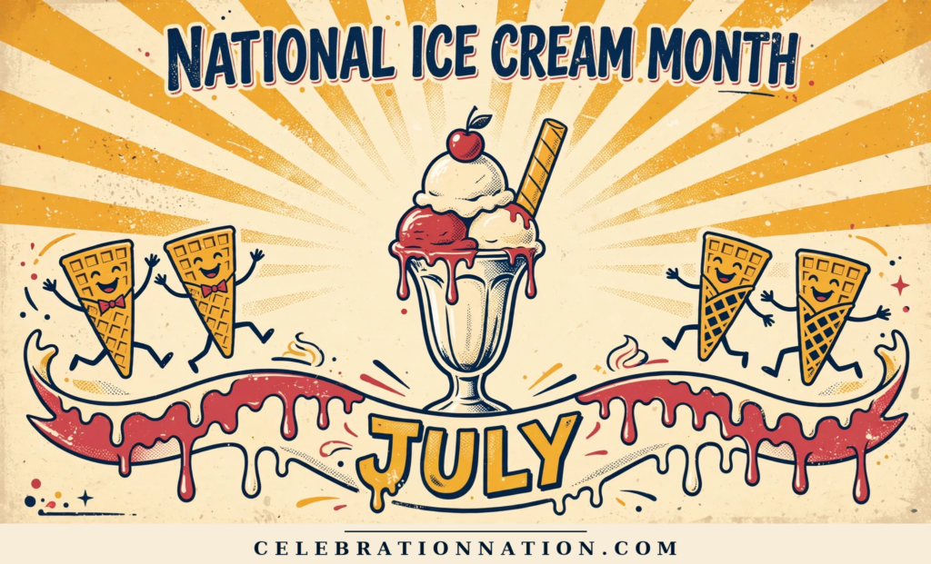 National Ice Cream Month poster