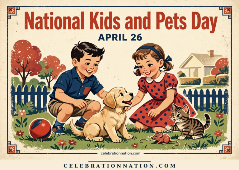 National Kids and Pets Day poster