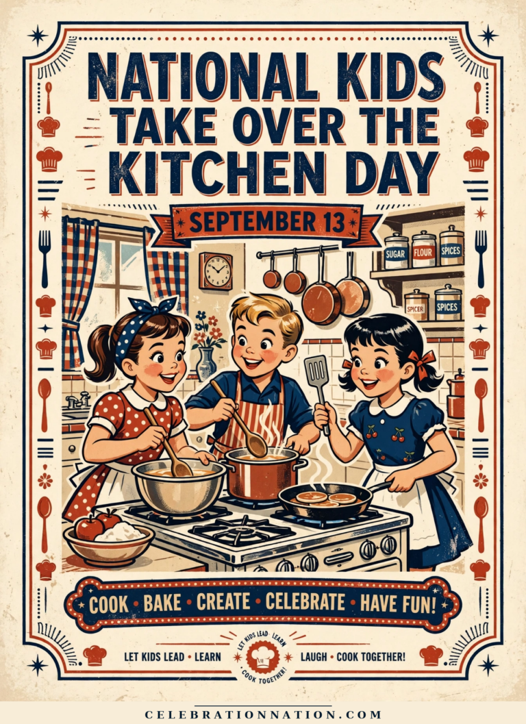 National Kids Take Over the Kitchen Day poster