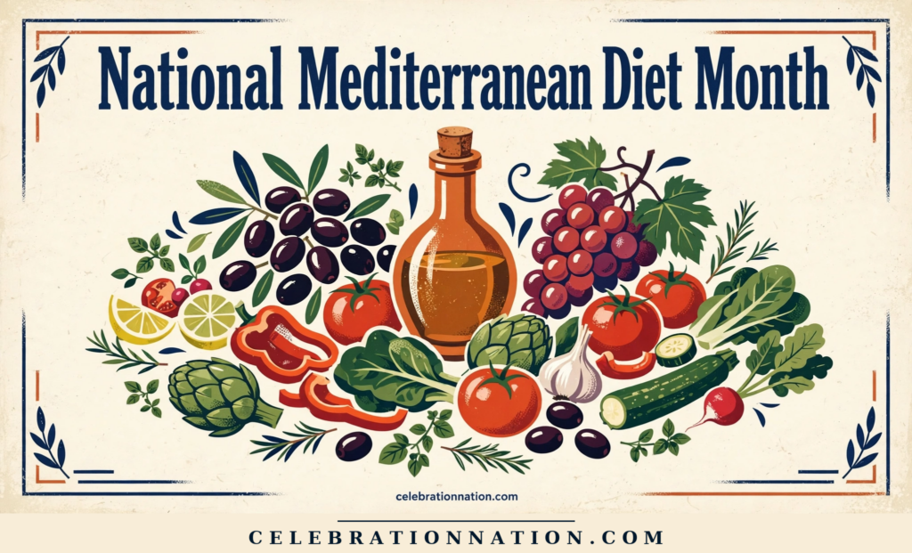 National Mediterranean Diet Month poster