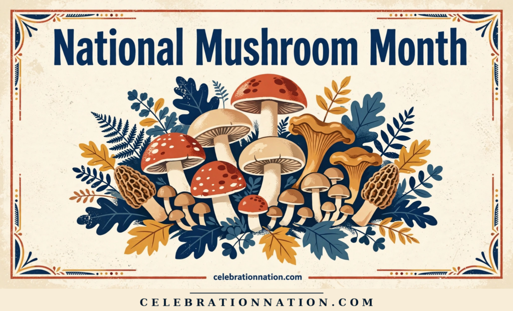 National Mushroom Month poster
