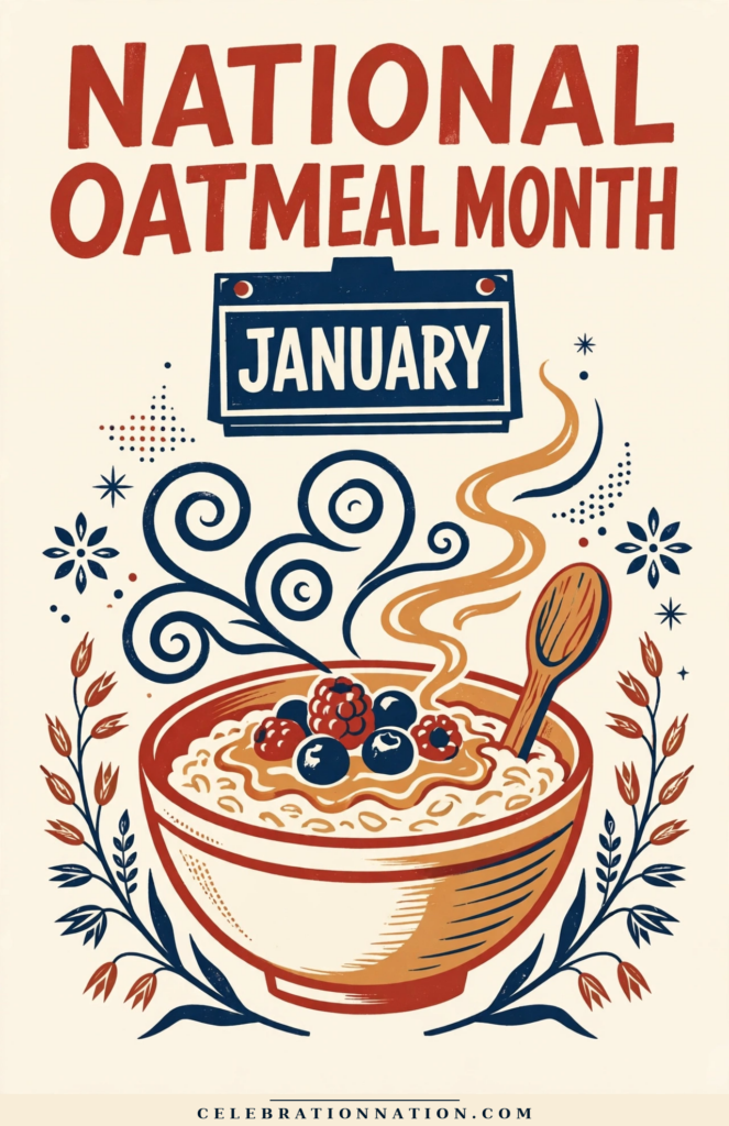 National Oatmeal Month poster