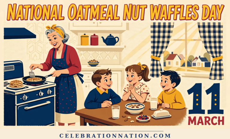National Oatmeal Nut Waffles Day poster