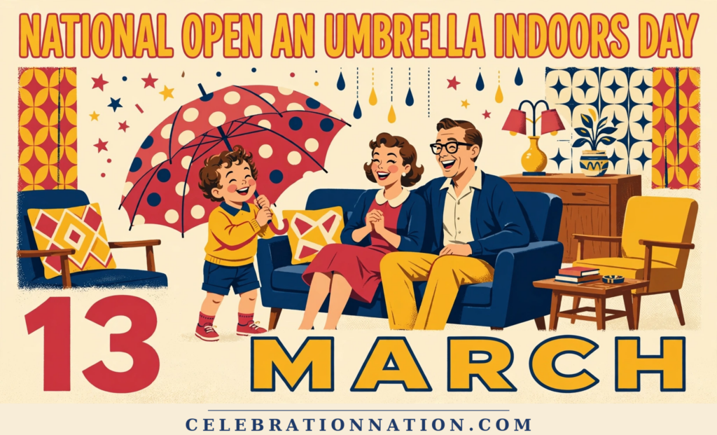 National Open an Umbrella Indoors Day poster