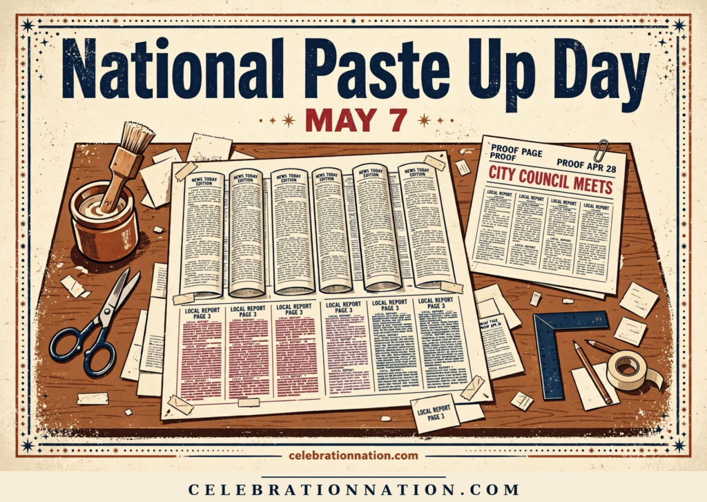 National Paste Up Day illustration, MAY 7